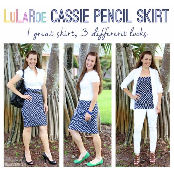 LuLaRoe Cassie Skirt Small Bird Design Pencil Skirt w/ Great Stretch - Picture 4 of 7